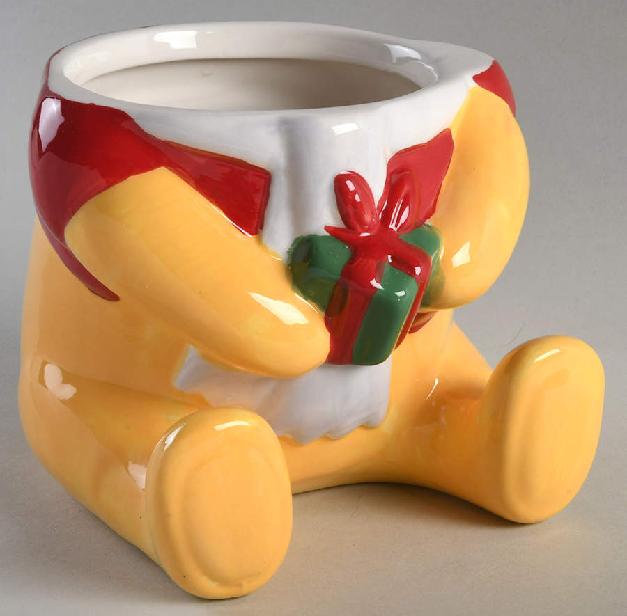 Pooh Christmas Figural Cookie Jar No Lid by Zrike-1