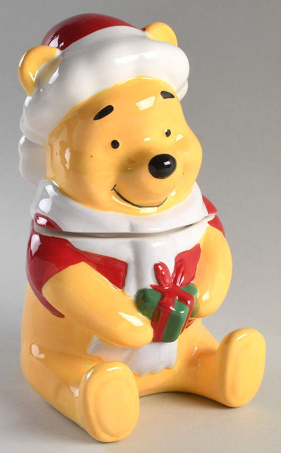 Pooh Christmas Figural Cookie Jar & Lid by Zrike-1