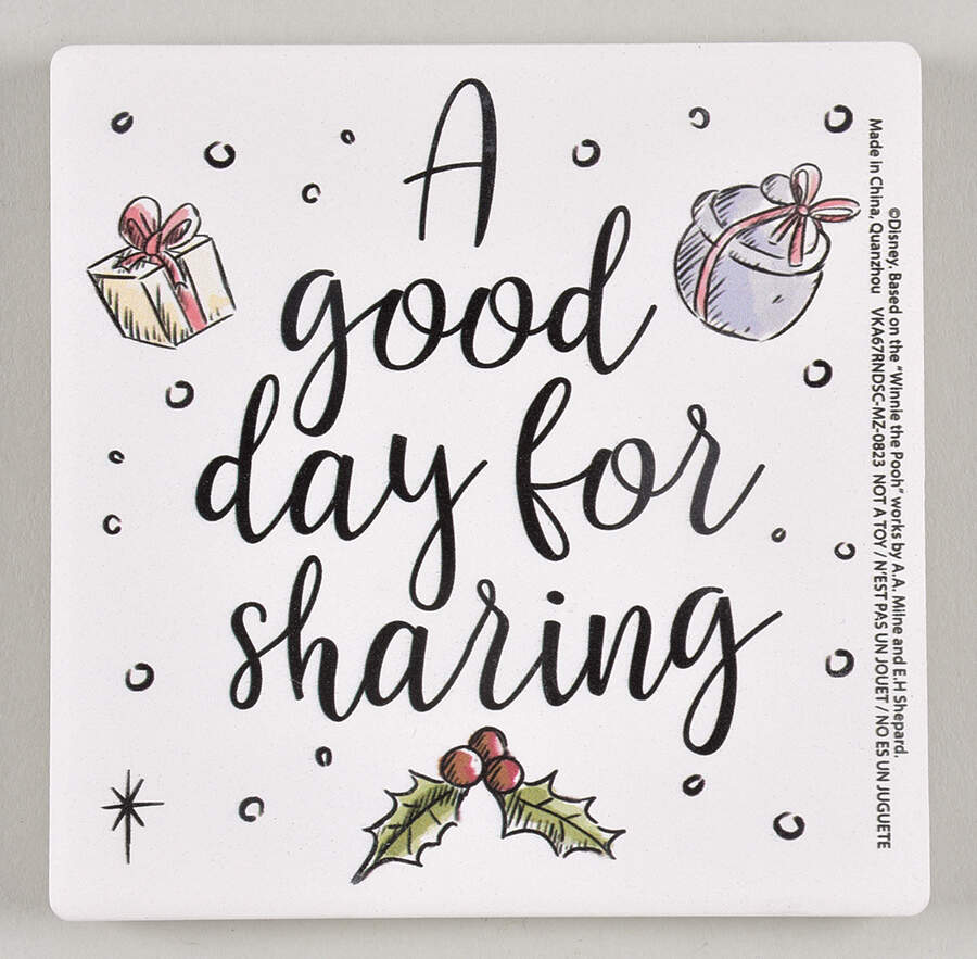 Pooh Christmas Square Corkback Coaster by Zrike-1
