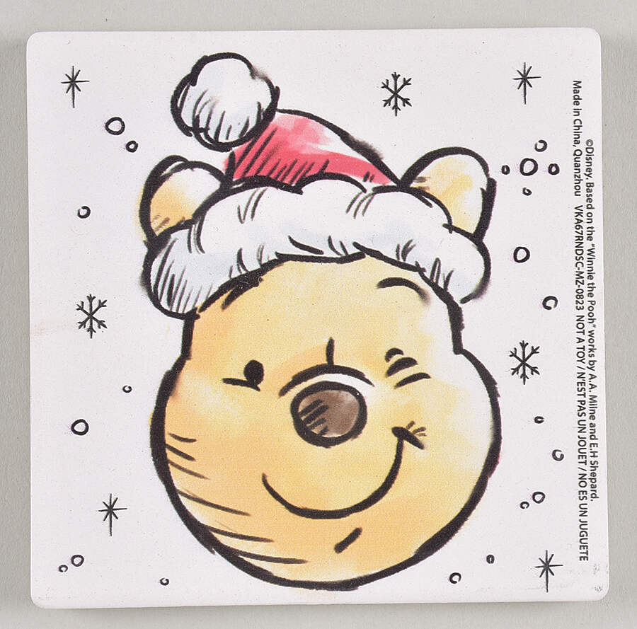 Pooh Christmas Square Corkback Coaster by Zrike-1