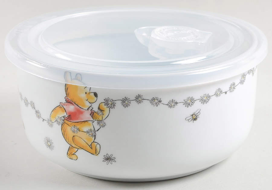 Winnie the Pooh Daisy Chain Medium Serve & Store Bowl with Lid by Zrike-1