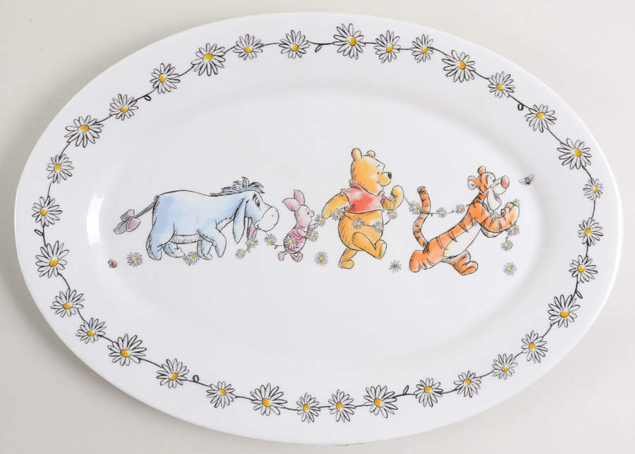 Winnie the Pooh Daisy Chain 14" Oval Serving Platter by Zrike-1