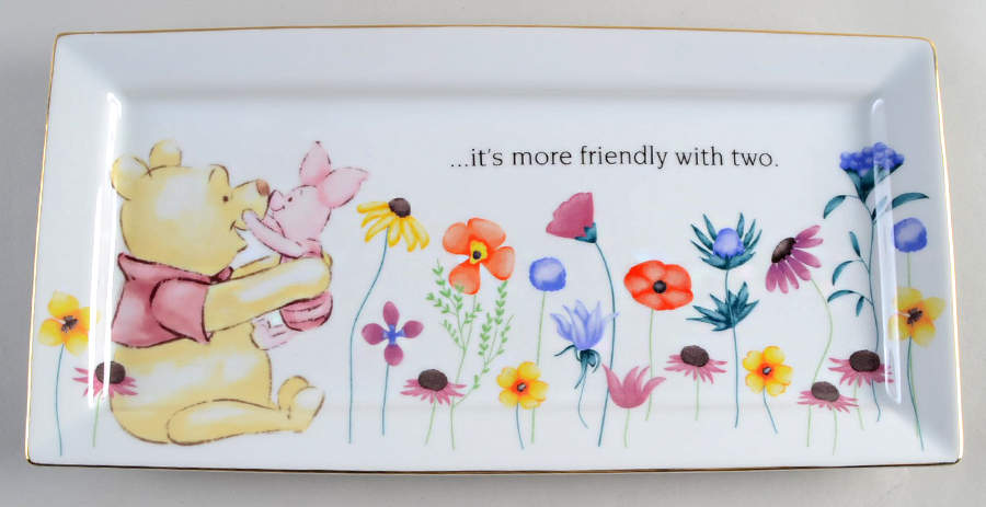 Winnie the Pooh Golden Flowers 14" Rectangular Tray by Zrike-1
