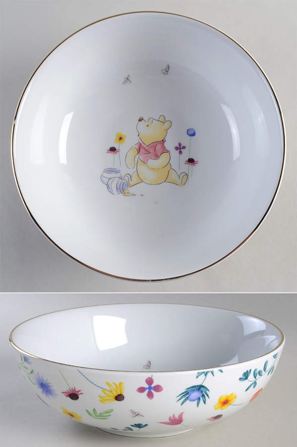 Winnie the Pooh Golden Flowers 9" Salad Serving Bowl by Zrike-1