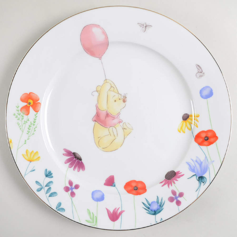 Winnie the Pooh Golden Flowers Dinner Plate by Zrike-1