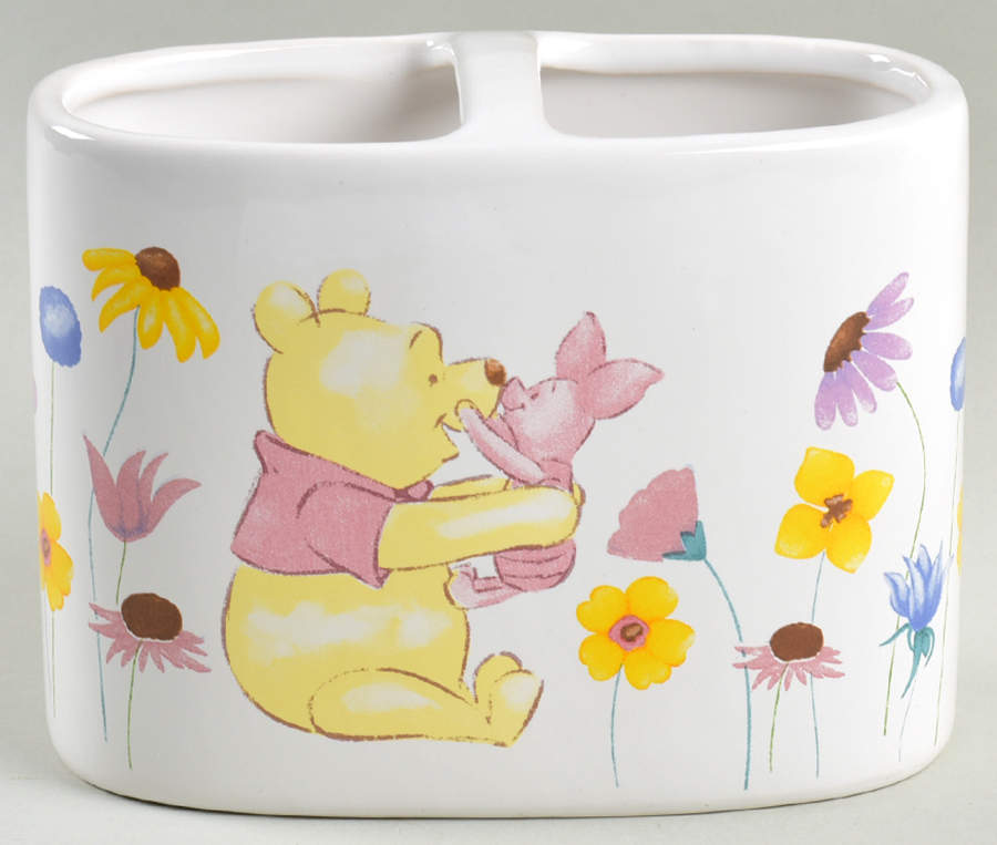 Winnie the Pooh Golden Flowers Toothbrush Holder by Zrike-1