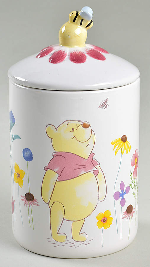 Winnie the Pooh Golden Flowers Small Storage Jar & Lid by Zrike-1