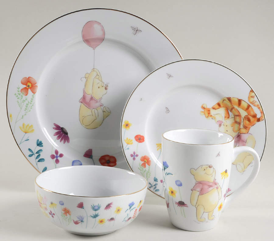 Winnie the Pooh Golden Flowers 4 Piece Place Setting by Zrike-1