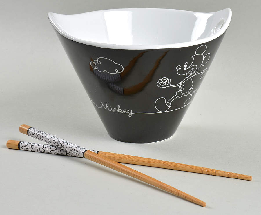 Mickey Linear Noodle Bowl & Chopsticks Set by Zrike-1