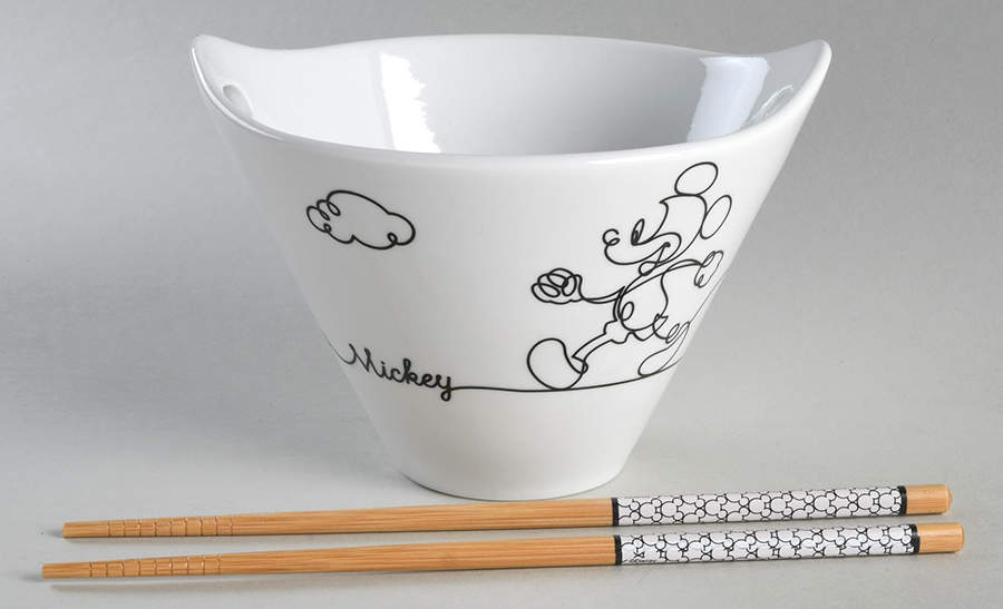 Mickey Linear Noodle Bowl & Chopsticks Set by Zrike-1