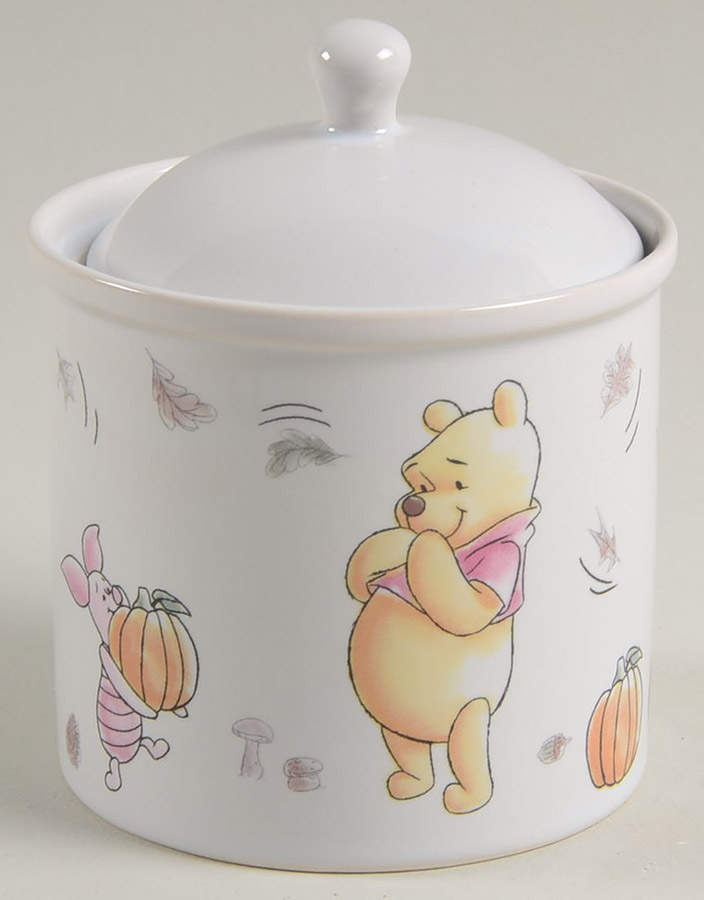 Winnie the Pooh Falling Leaves Sugar Bowl & Lid by Zrike-1