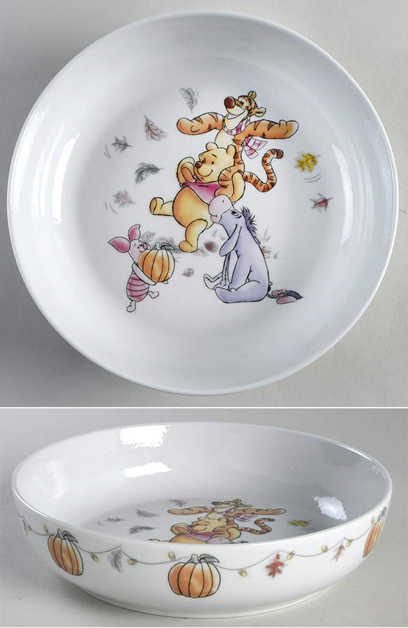 Winnie the Pooh Falling Leaves Individual Dinner Bowl by Zrike-1