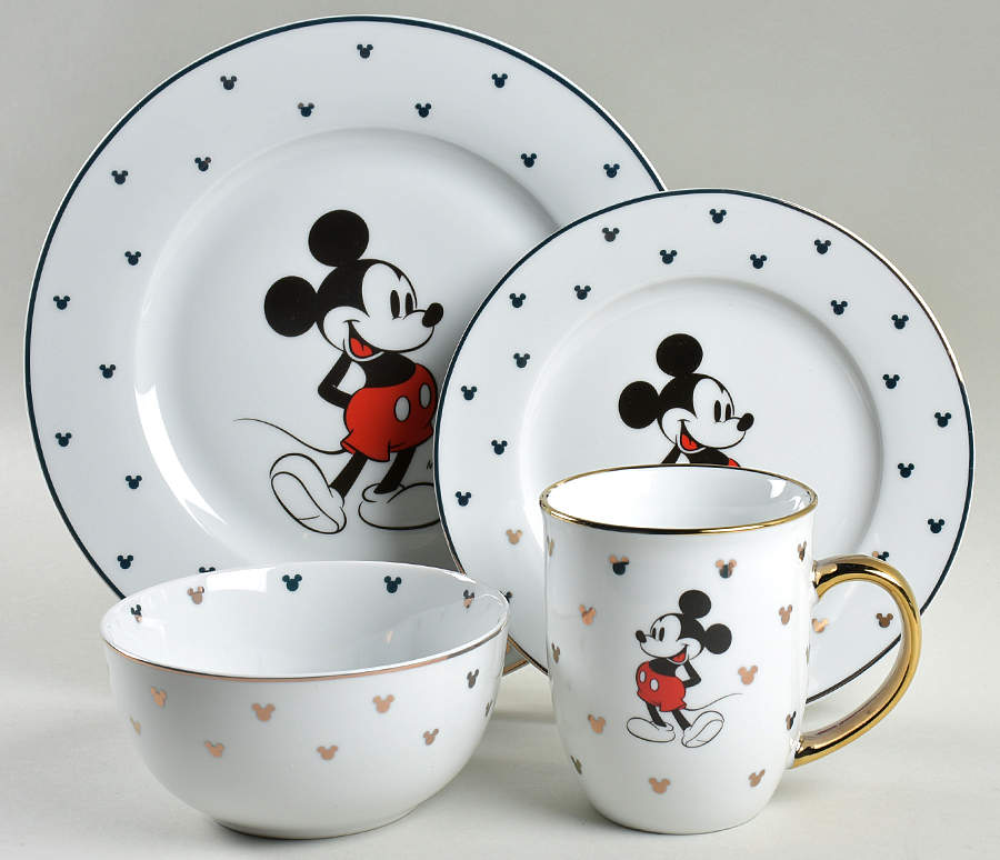 Mickey Classic Gold 4 Piece Place Setting by Disney-1