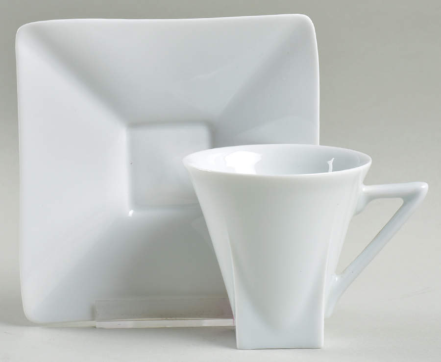 Kaolin Flat Demitasse Cup & Saucer Set by Philippe Deshoulieres-1