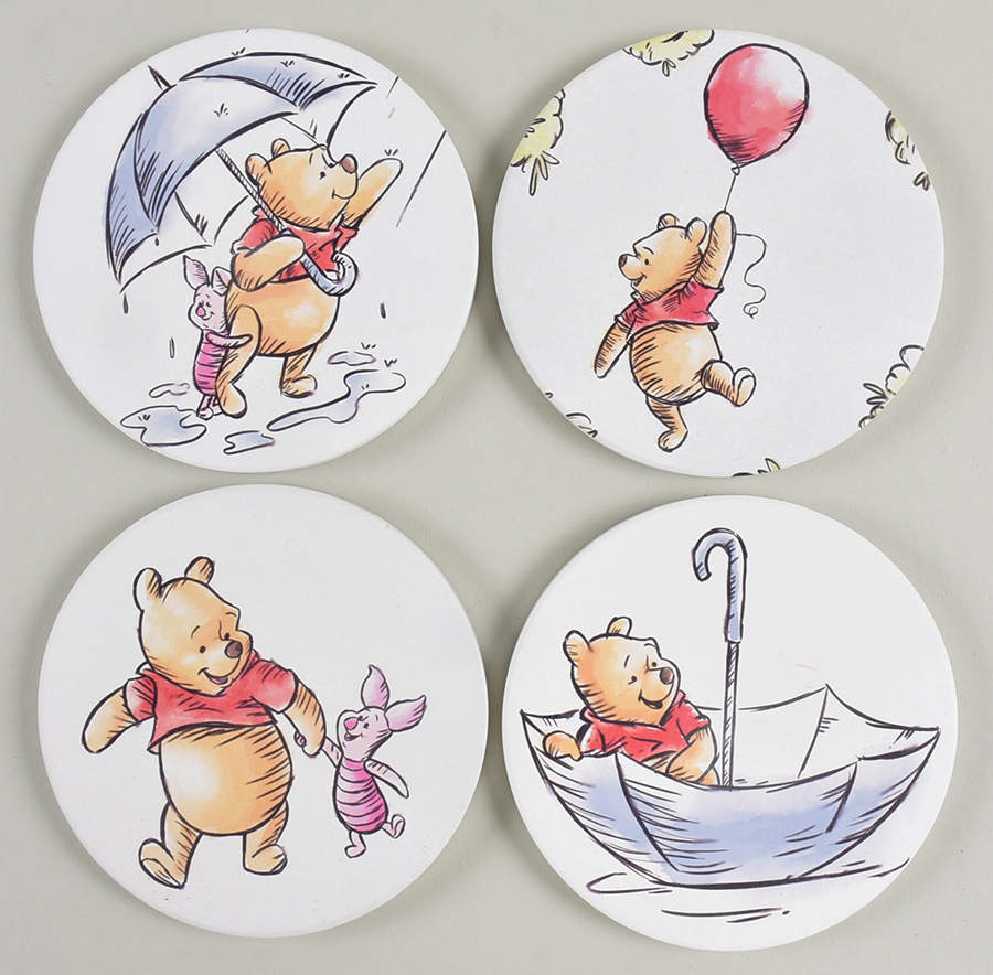 Winnie the Pooh (Miscellaneous) Coaster - Set of 4 Motifs 1-4 by Zrike-1