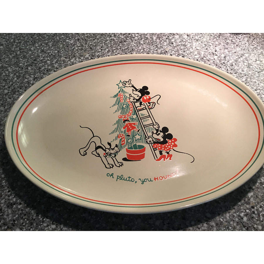 Season's Greetings From Mickey 13" Oval Serving Platter by Disney-1