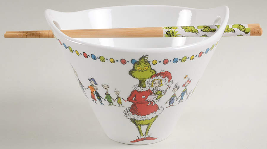 The Grinch (Miscellaneous) Noodle Bowl & Chopsticks Set by Zrike-1
