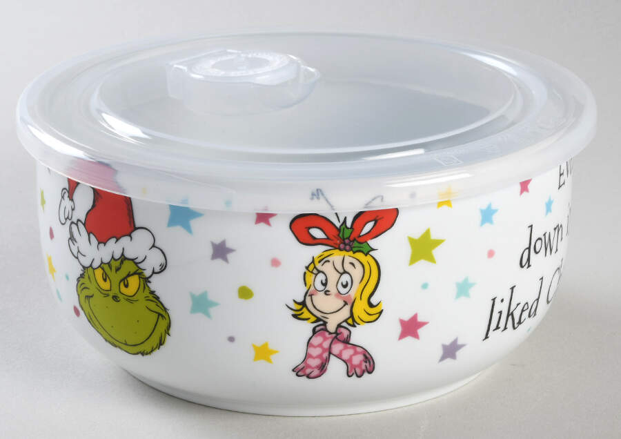 The Grinch (Miscellaneous) 26 Oz Round Plastic Microwave Bowl & Vented Lid by Zrike-1