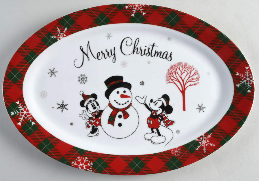 Mickey and Minnie Christmas Fun 14" Oval Serving Platter by Zrike-1