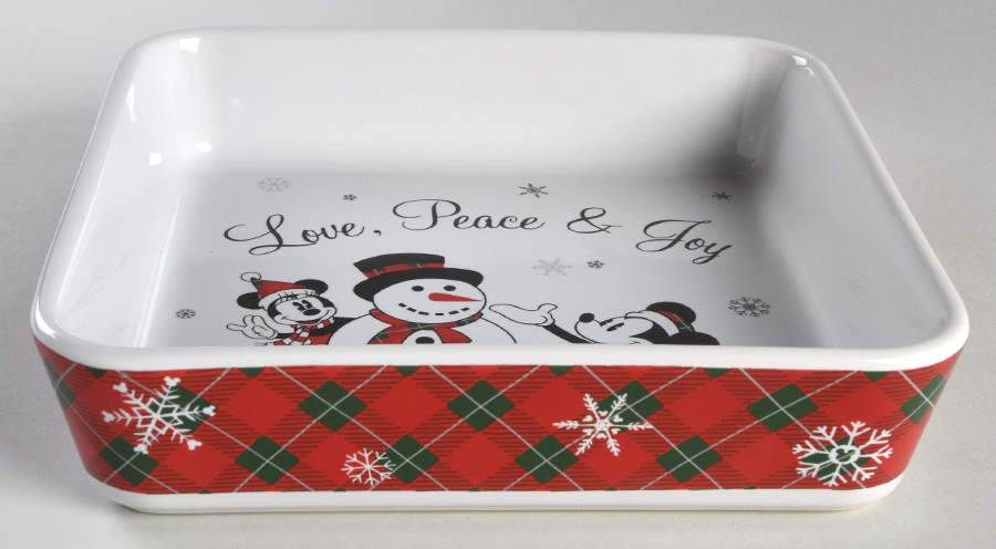 Mickey and Minnie Christmas Fun 9" Square Baker by Zrike-1