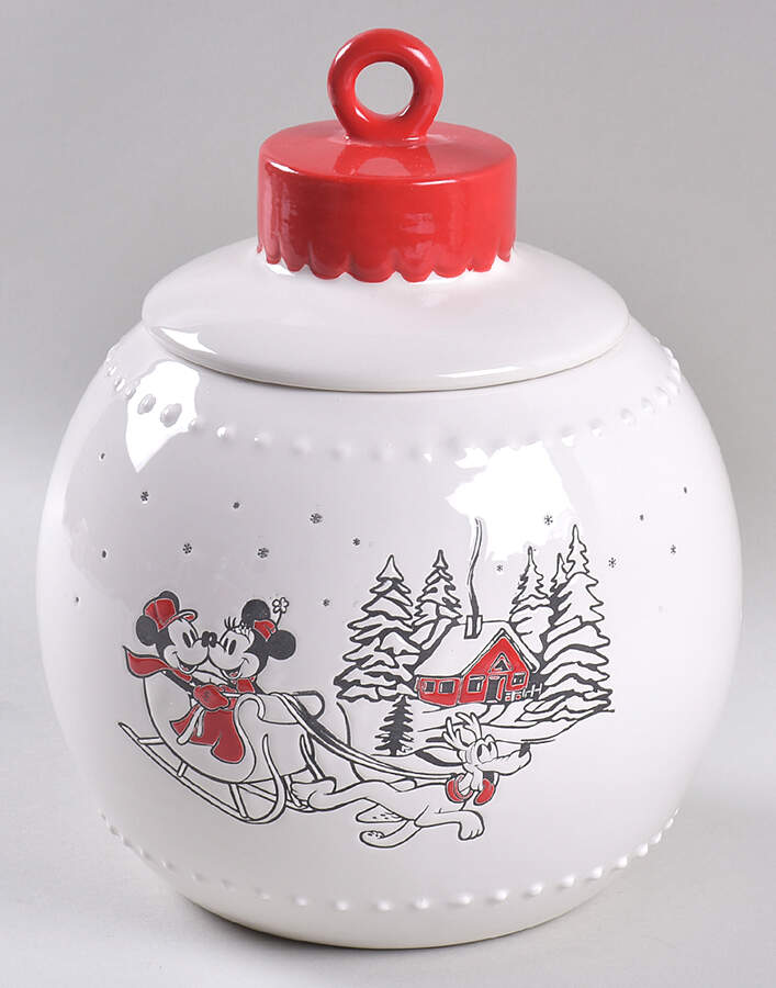 Mickey and Minnie Christmas Fun Cookie Jar & Lid by Zrike-1