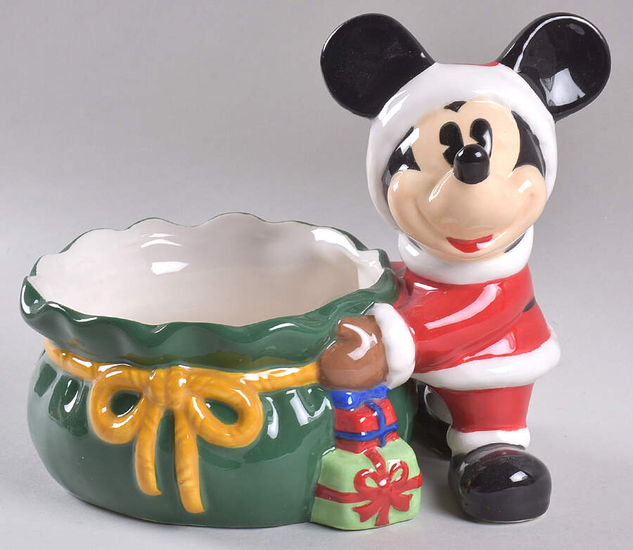 Mickey and Minnie Christmas Fun Figural Open Candy Dish by Zrike-1