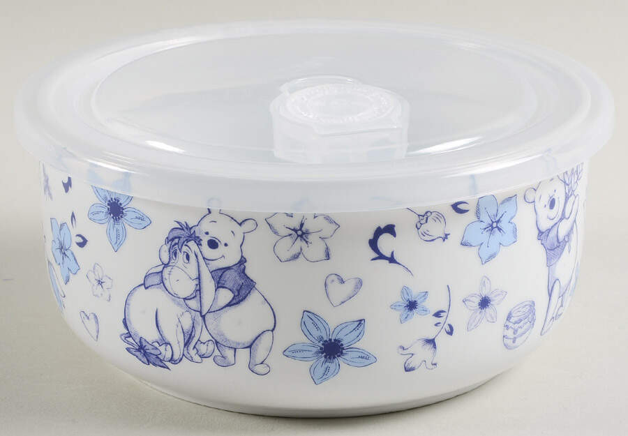 Winnie the Pooh Blue Dreams 26 Oz Round Plastic Microwave Bowl & Vented Lid by Zrike-1