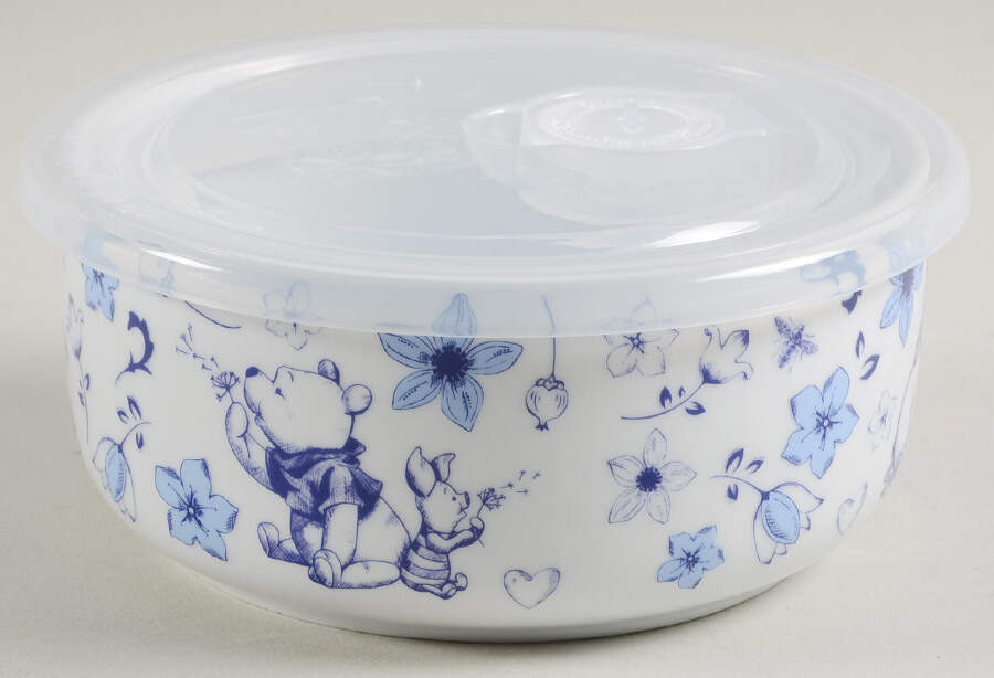 Winnie the Pooh Blue Dreams 16 Oz Round Plastic Microwave Bowl w/Vent Lid by Zrike-1