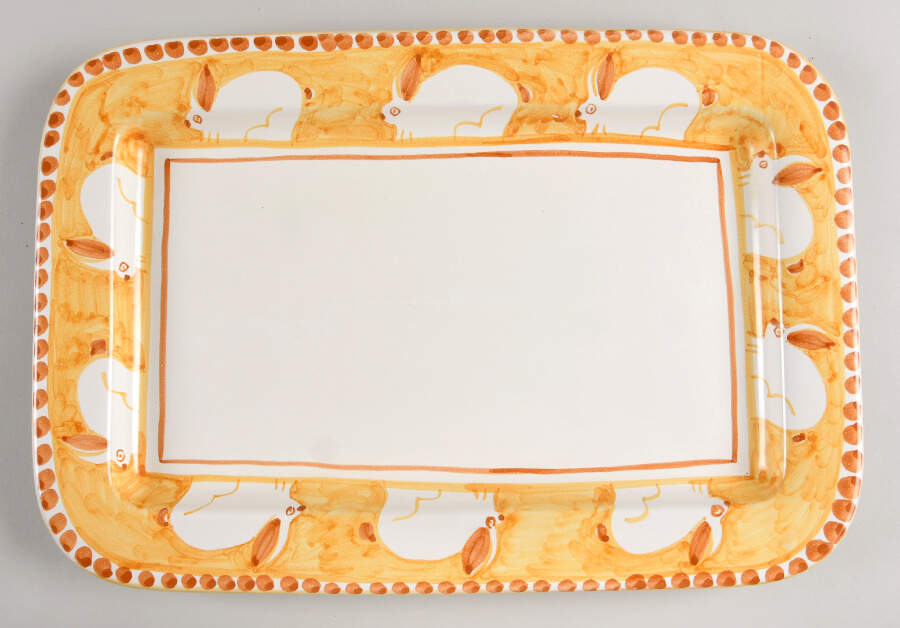 Ravello Yellow 17" Rectangular Serving Platter by Da Lena-1