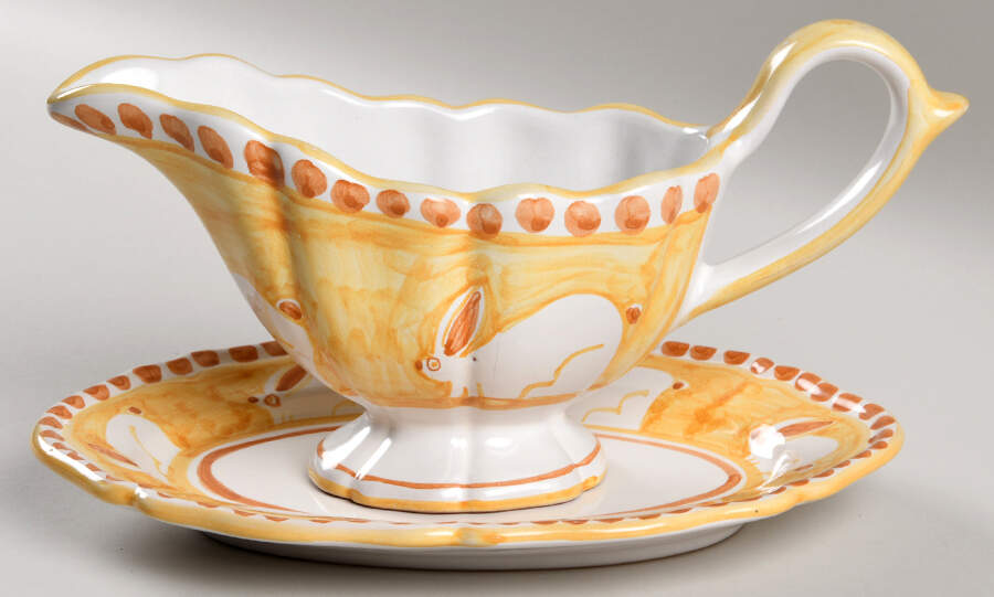 Ravello Yellow Gravy Boat & Underplate by Da Lena-1