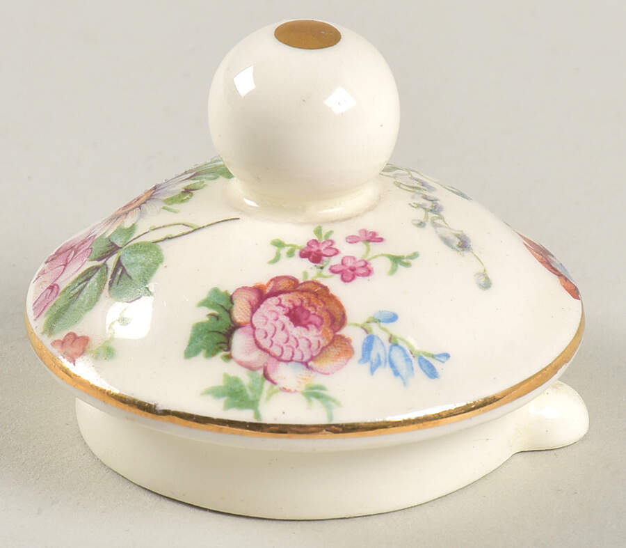 DORSET (CHEERY CHINTZ, GOLD TRIM) Lid for Individual Coffee Pot by Erphila-1