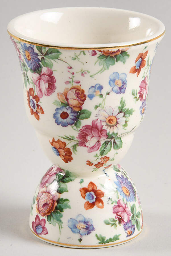DORSET (CHEERY CHINTZ, GOLD TRIM) Double Egg Cup by Erphila-1