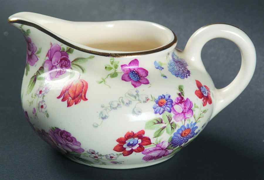 DORSET (CHEERY CHINTZ, GOLD TRIM) Individual Creamer by Erphila-1