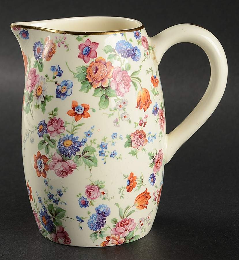 DORSET (CHEERY CHINTZ, GOLD TRIM) Creamer by Erphila-1
