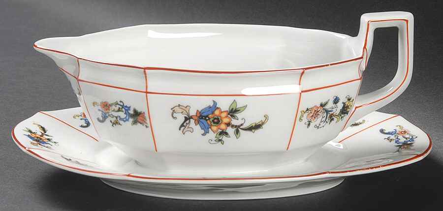 EAM11 Gravy Boat with Attached Underplate by E & A Muller-1