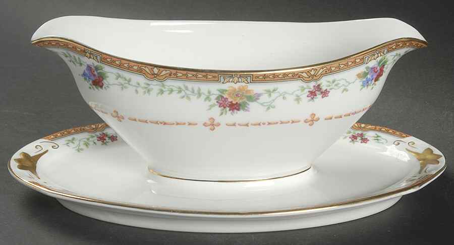 EAM2 Gravy Boat with Attached Underplate by E & A Muller-1