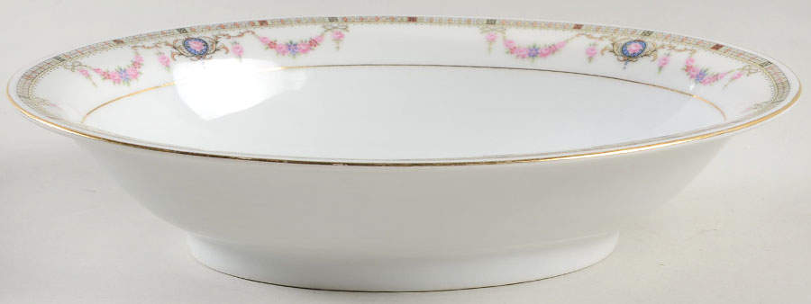 EAM3 (CREAM RIM) 10" Oval Vegetable Bowl by E & A Muller-1