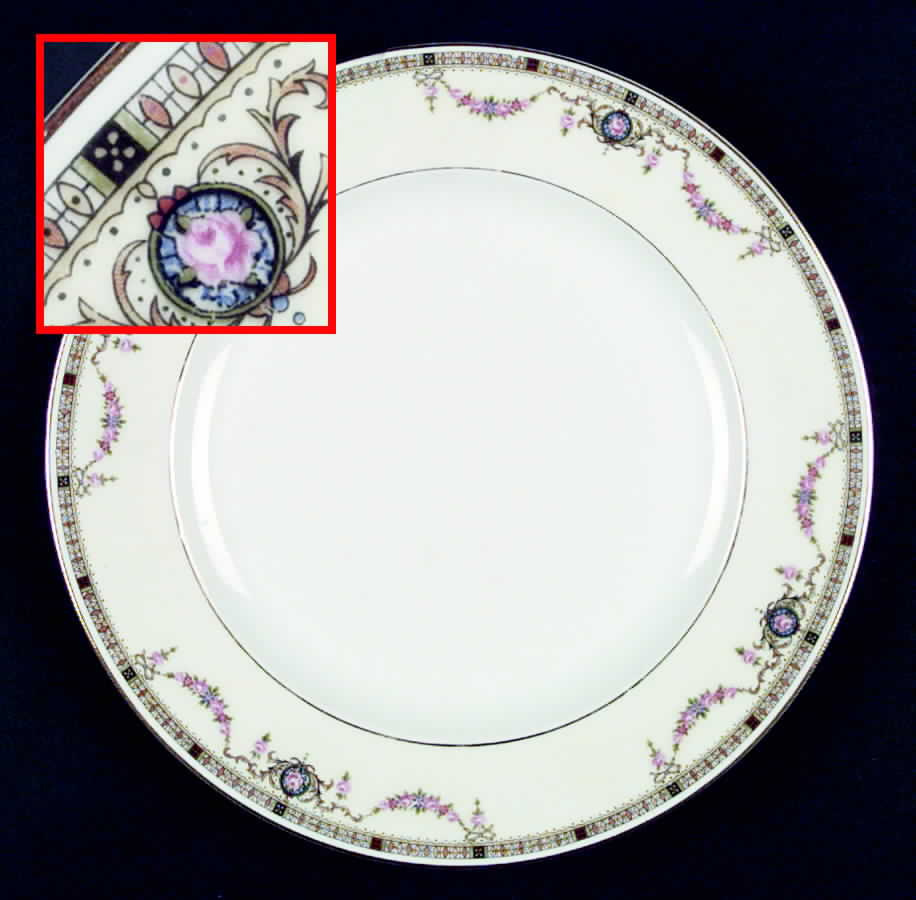 EAM3 (CREAM RIM) Dinner Plate by E & A Muller-1