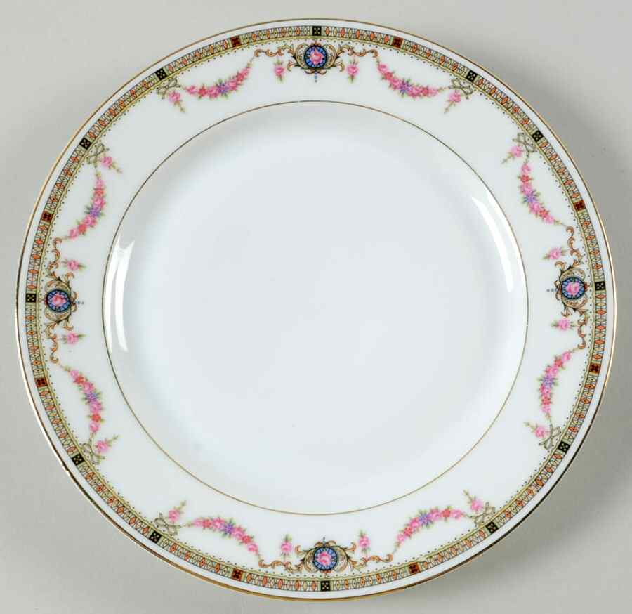EAM3 (CREAM RIM) Luncheon Plate by E & A Muller-1