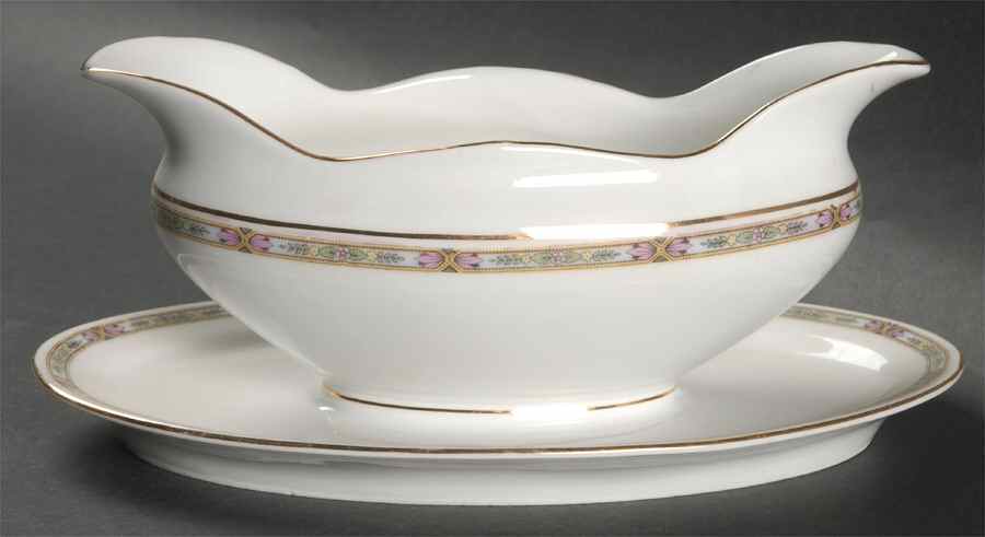 The Hanover Gravy Boat with Attached Underplate by E & A Muller-1