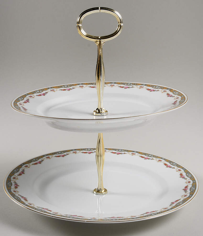 The Moran 6 5/8"-10"  2 Tiered Serving Tray (Dp, Sp) HC by E & A Muller-1