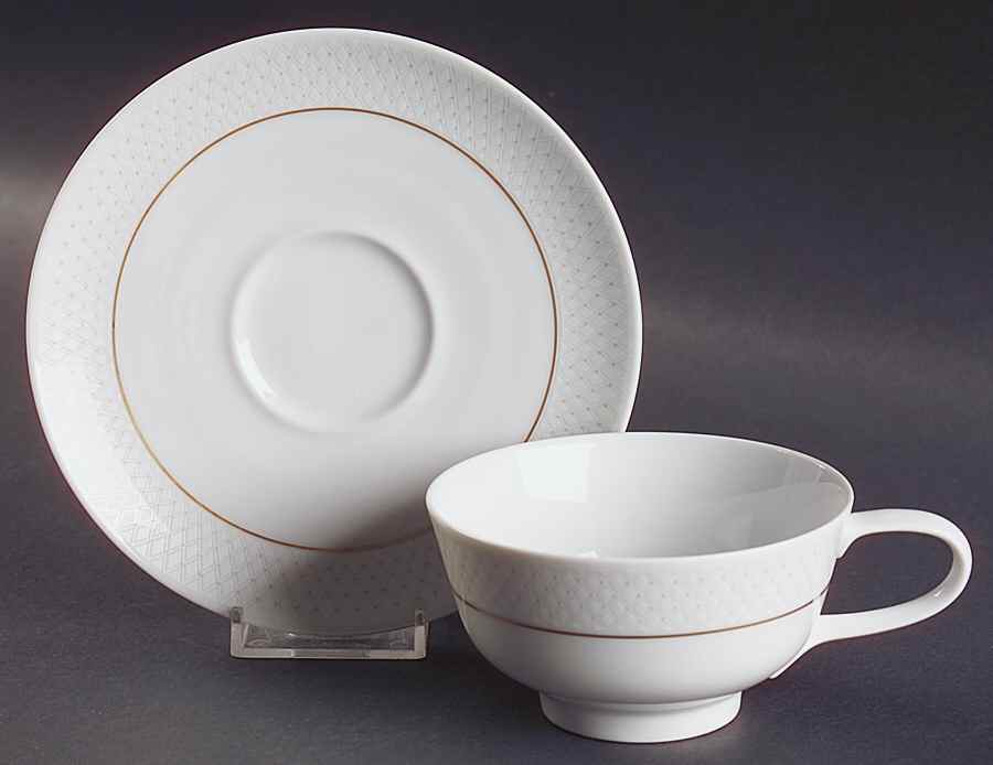 Cameo Flat Cup & Saucer Set by Easterling-1