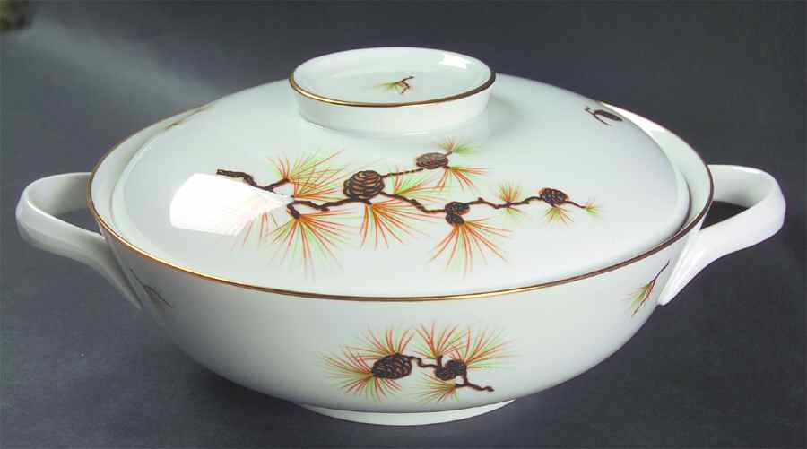 Canadian Pine Round Covered Vegetable by Easterling-1
