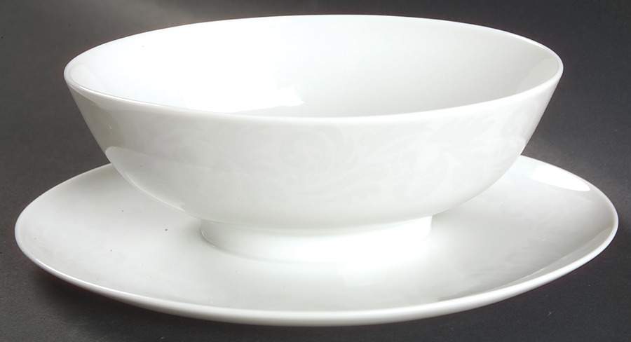Damask Gravy Boat with Attached Underplate by Easterling-1