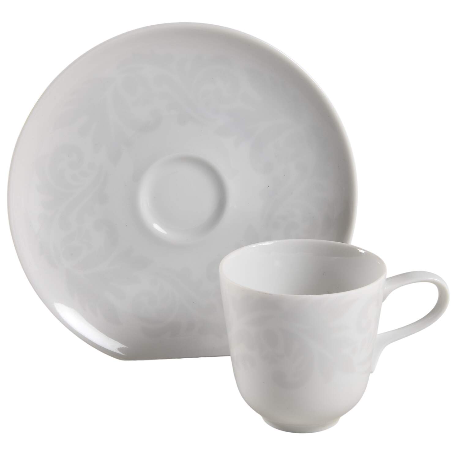 Damask Flat Demitasse Cup & Saucer Set by Easterling-1