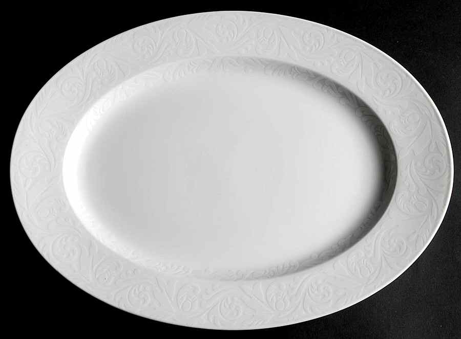 Double Damask 15" Oval Serving Platter by Easterling-1