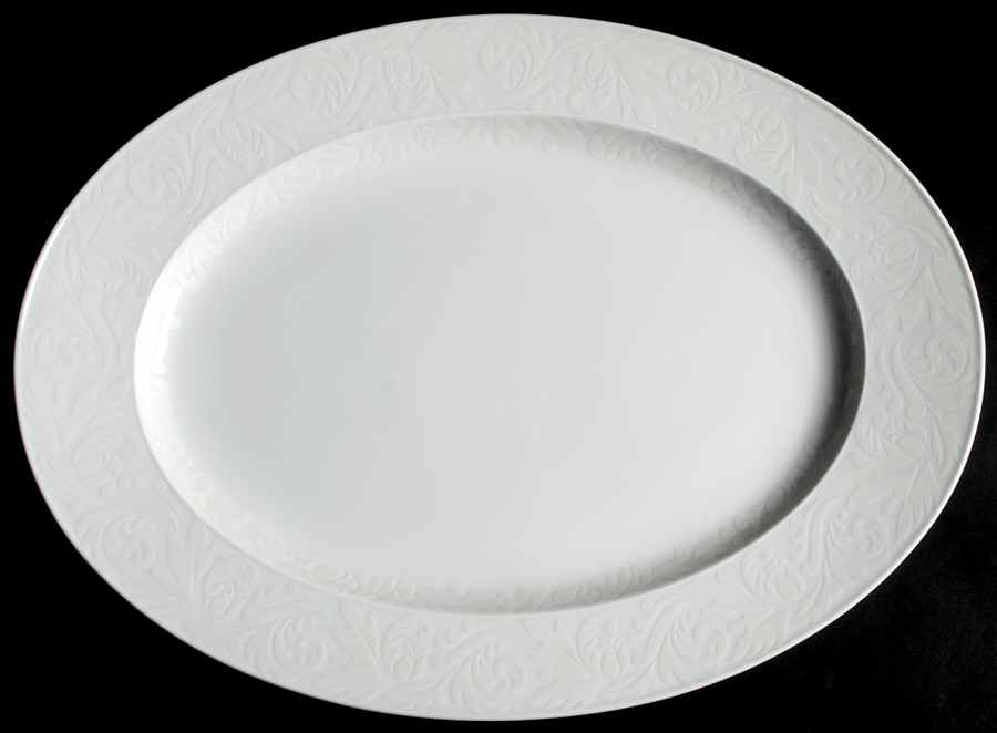 Double Damask 16" Oval Serving Platter by Easterling-1