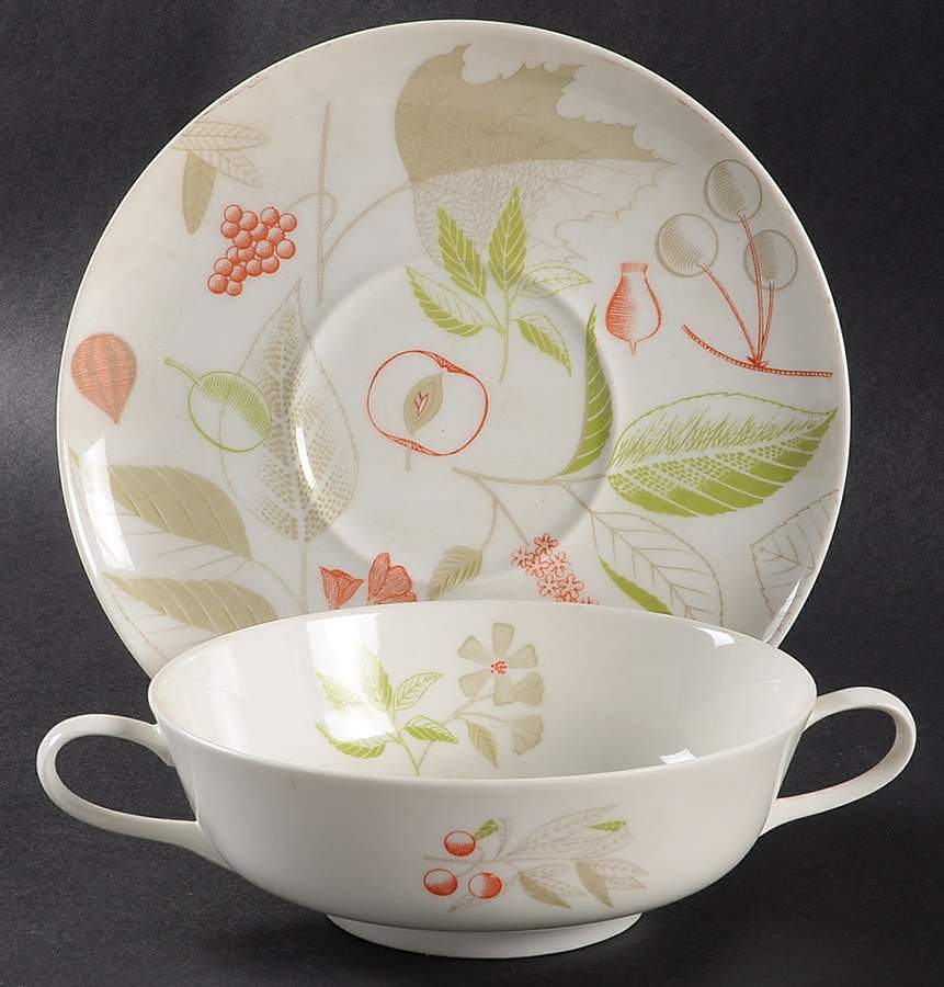 Forever Spring (Coupe) Flat Cream Soup Bowl & Saucer Set by Easterling-1
