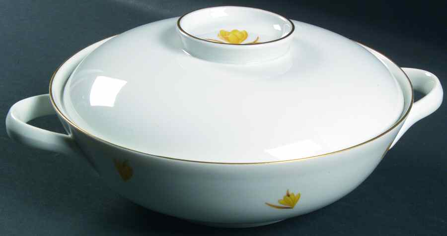 Golden Crocus Round Covered Vegetable by Easterling-1