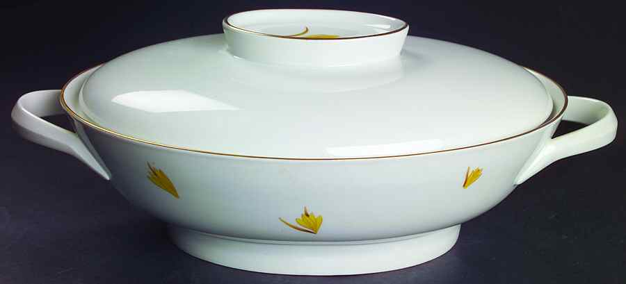 Golden Crocus Oval Covered Vegetable by Easterling-1